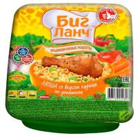 Лапша "Биг Ланч" в соусе с кусочками куриного филе (в тарелке), 90 г