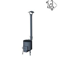 Печь №4, под казан 12 л со съемным дымоходом, заслонкой и грибком