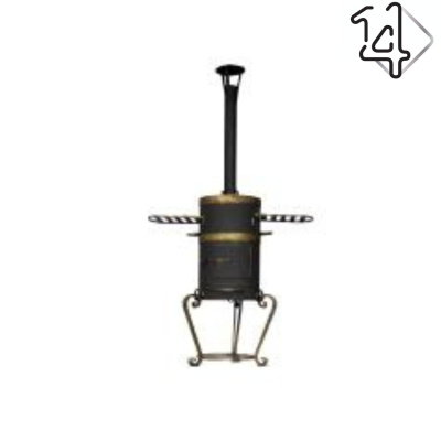 Печь под казан с кованными элементами