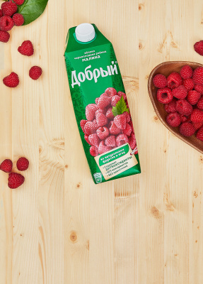 Нектар Добрый из яблок, чпр, малины, 1 л
